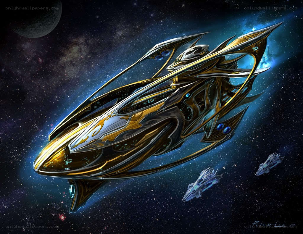 futuristic spaceship in space