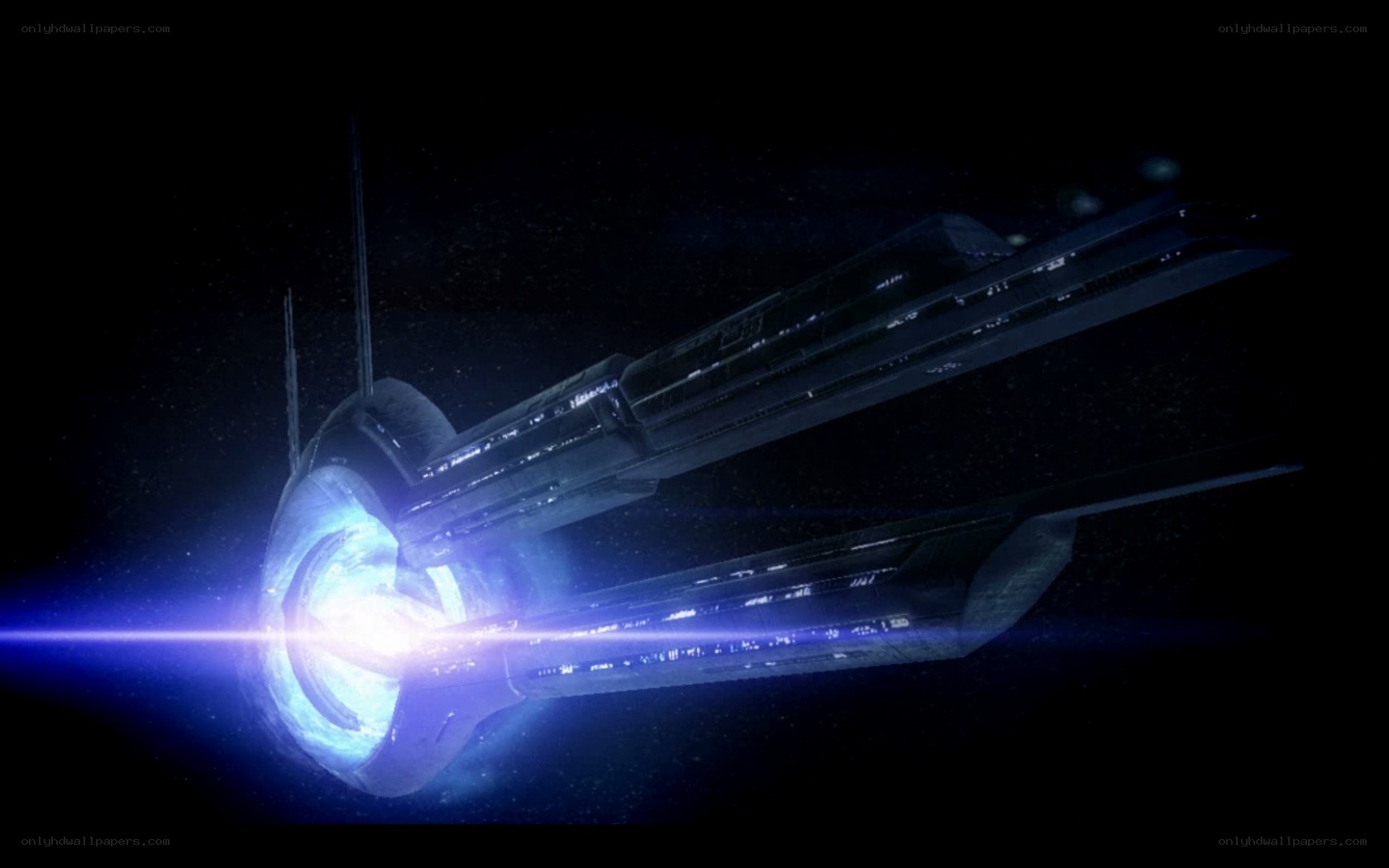 futuristic spaceship in space