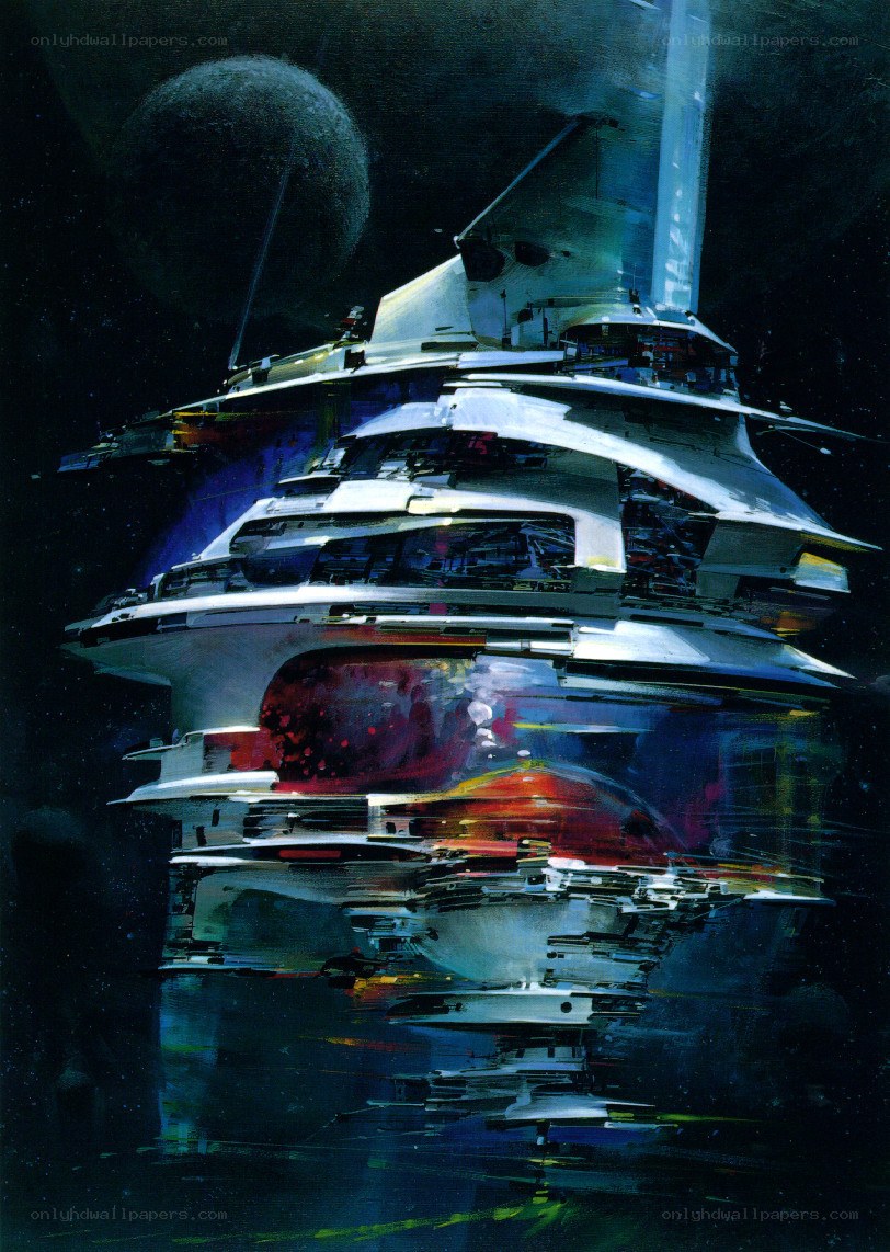 futuristic spaceship in space