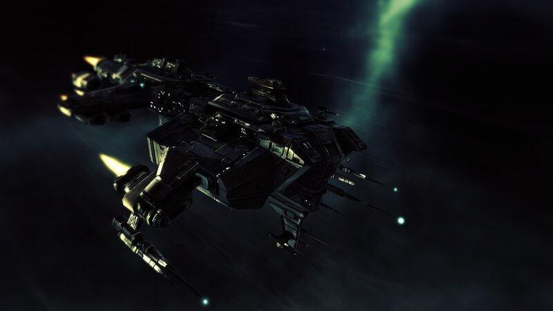 futuristic spaceship in space