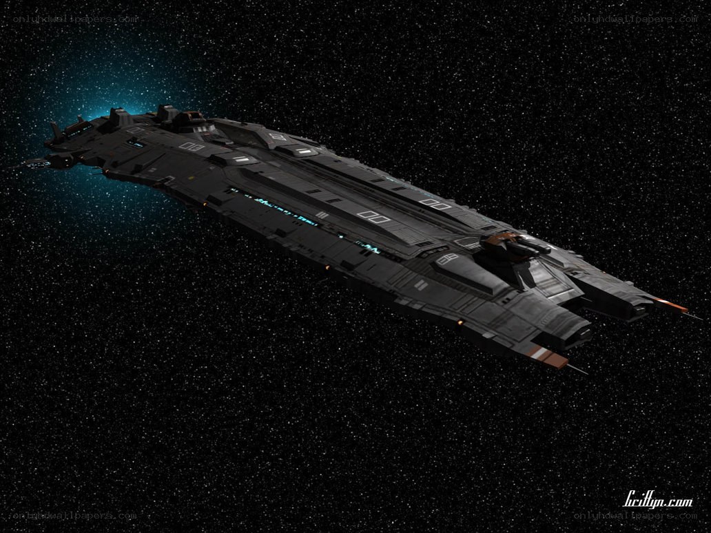 futuristic spaceship in space