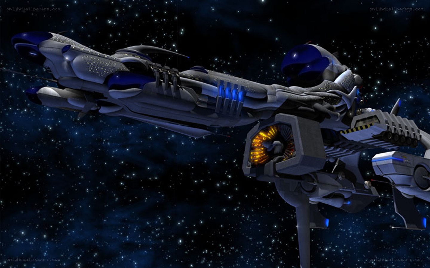 futuristic spaceship in space