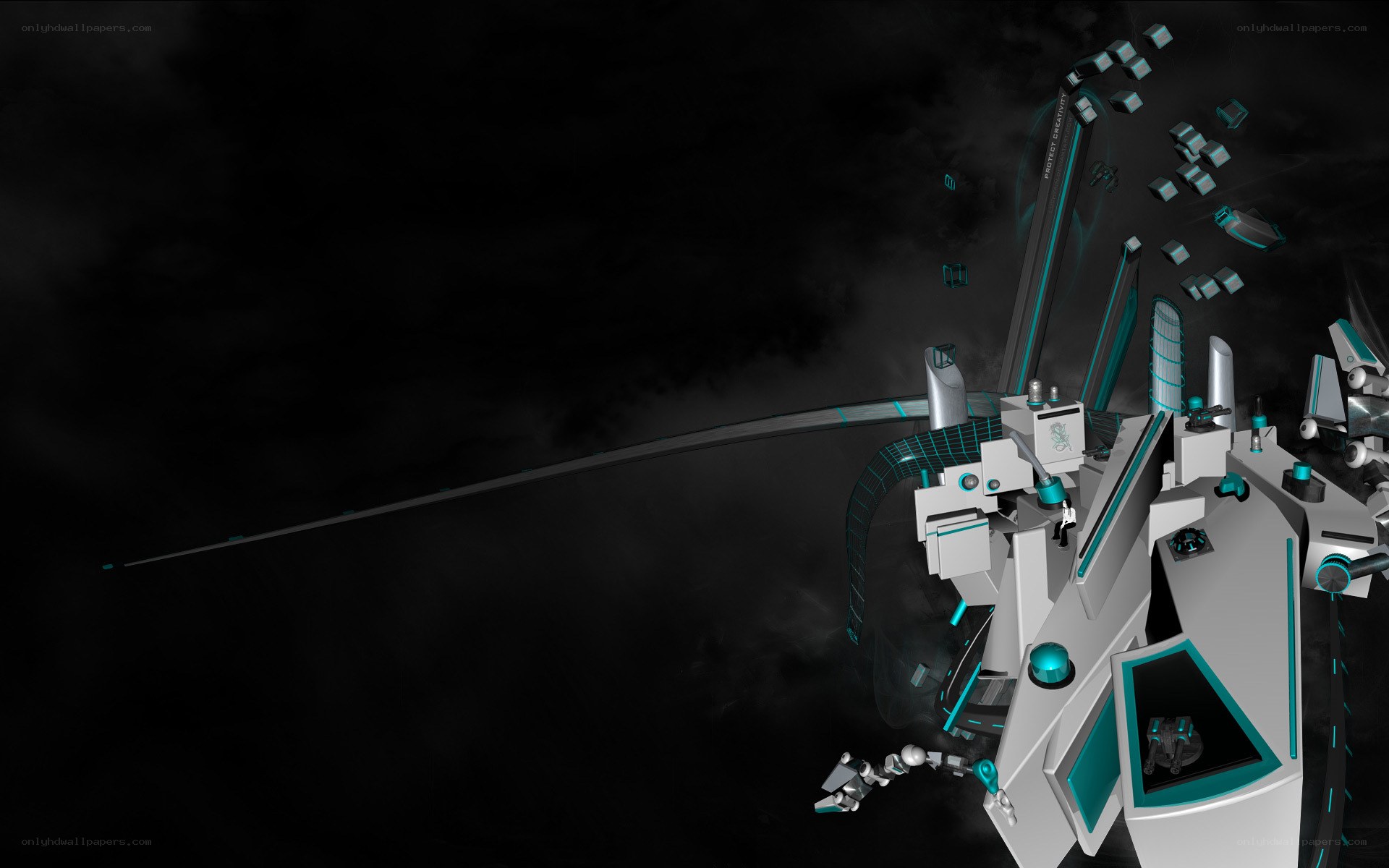 futuristic spaceship in space