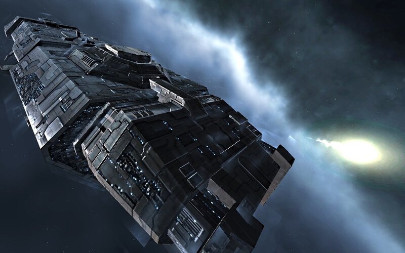 futuristic spaceship in space
