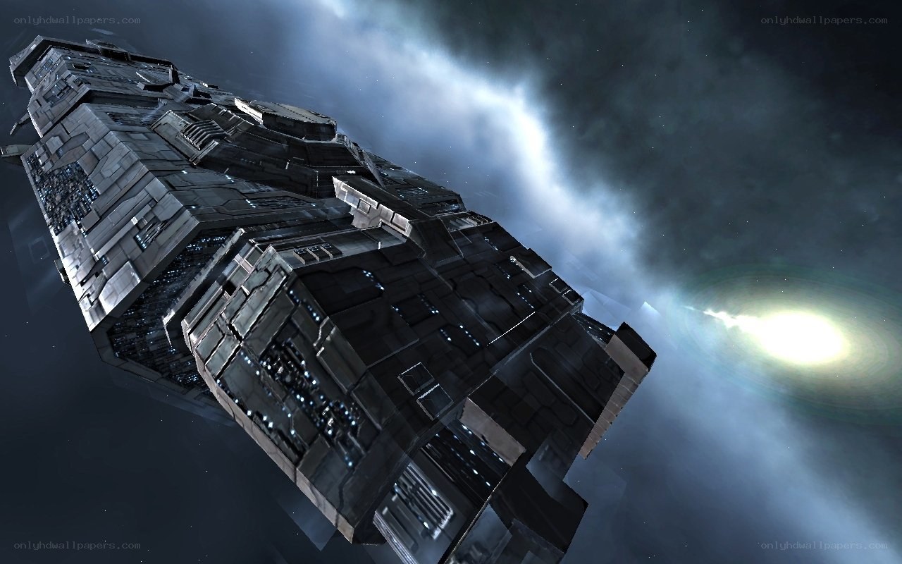 futuristic spaceship in space