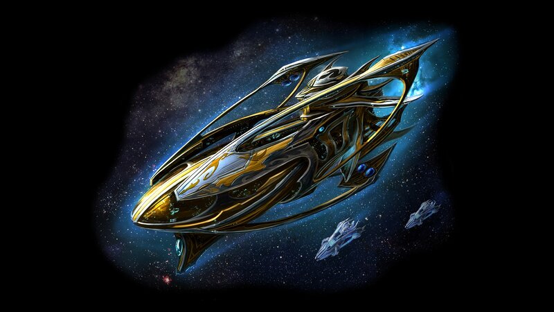 futuristic spaceship in space