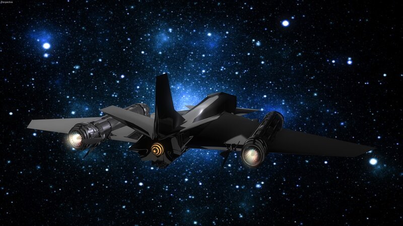 futuristic spaceship in space