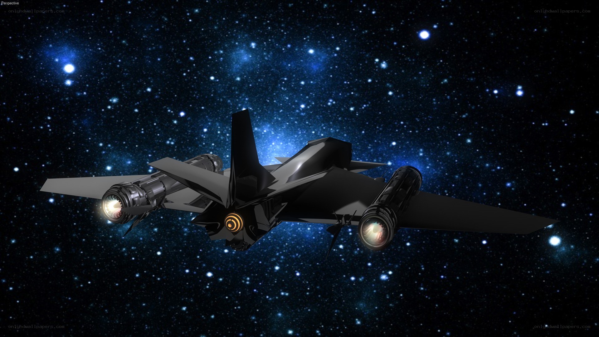 futuristic spaceship in space
