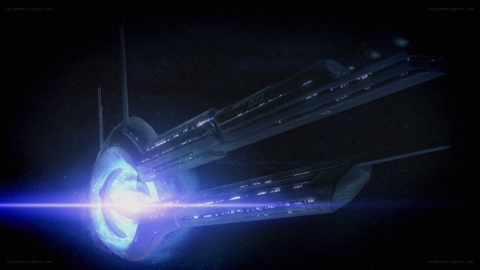 futuristic spaceship in space