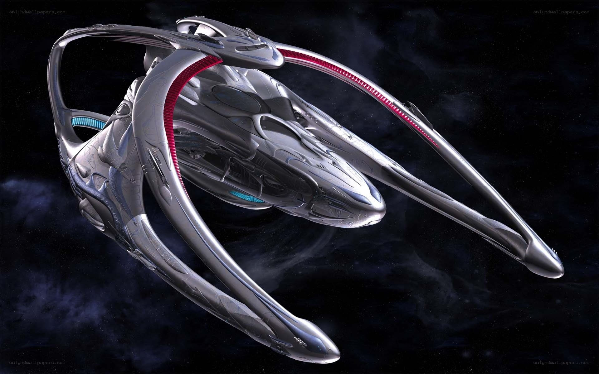 futuristic spaceship in space