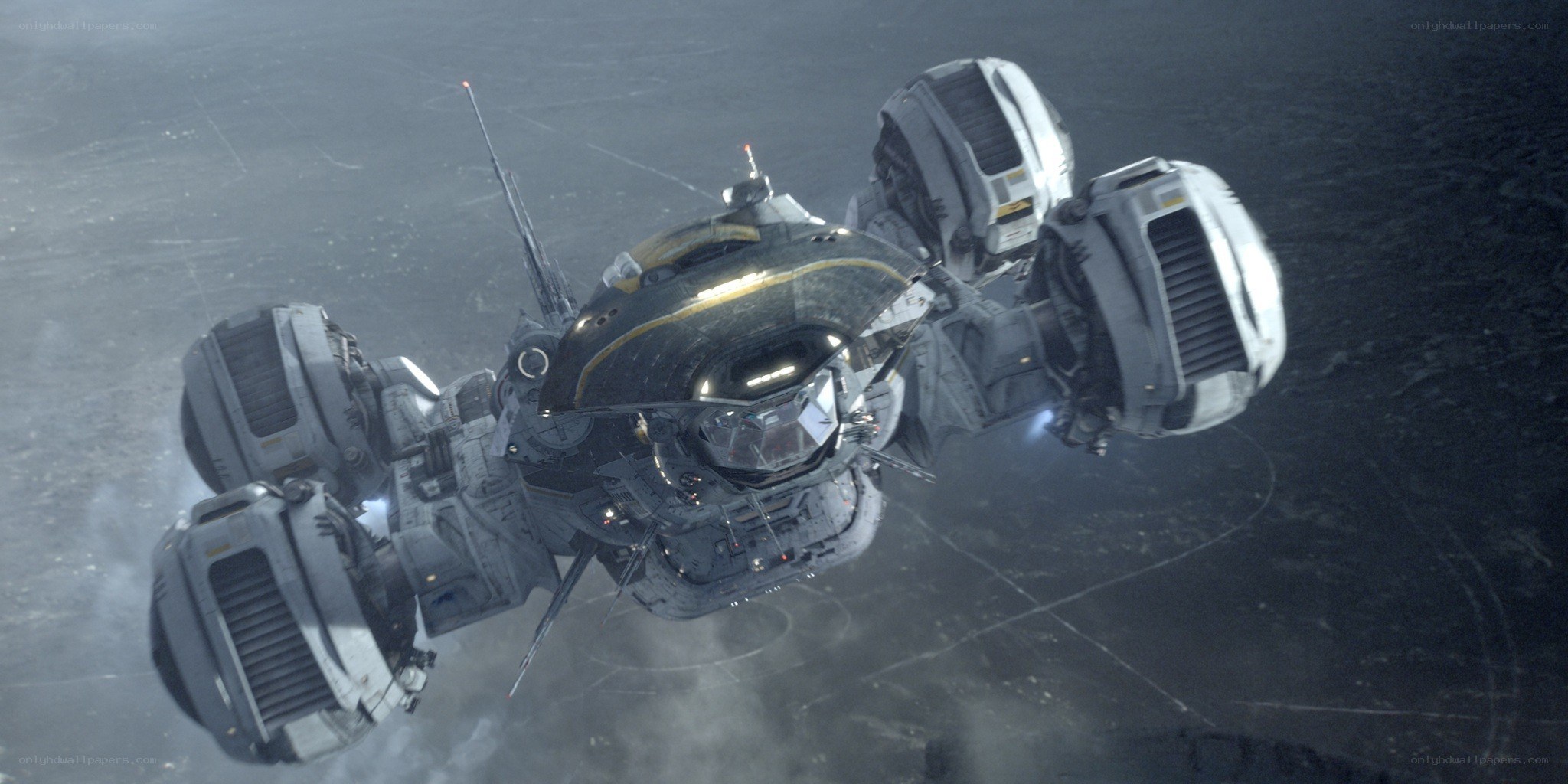 futuristic spaceship in space
