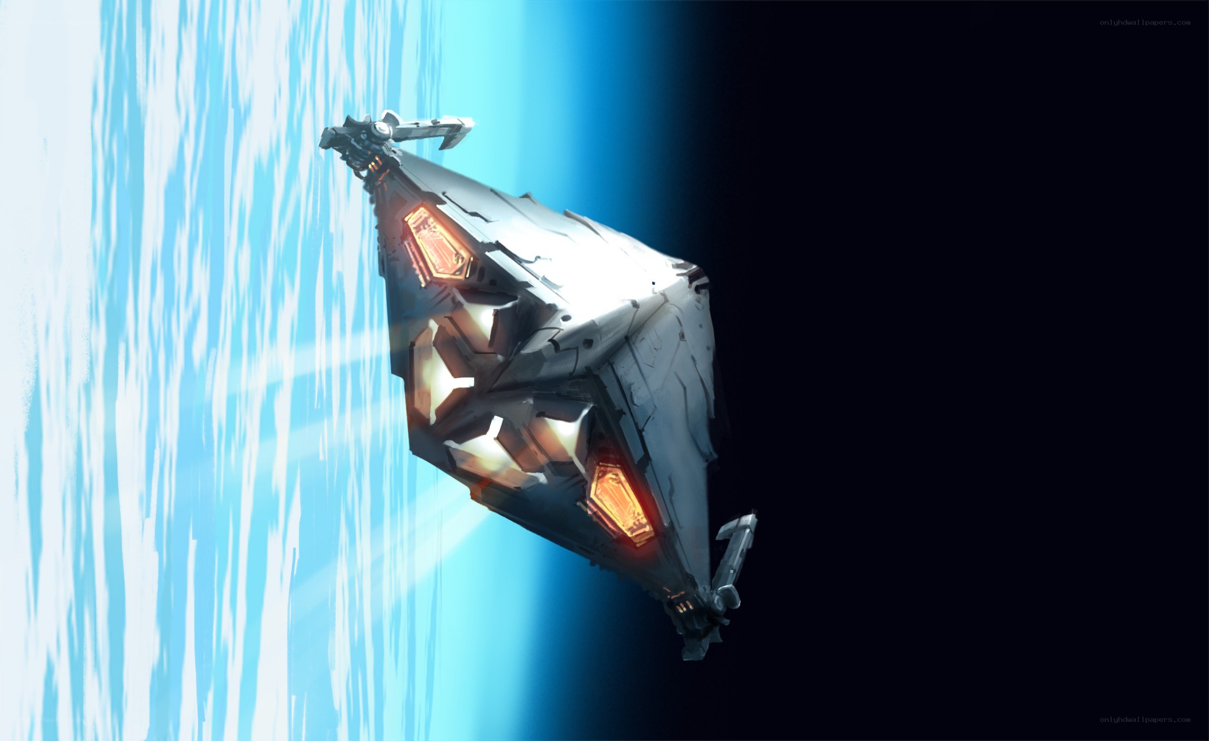 futuristic spaceship in space