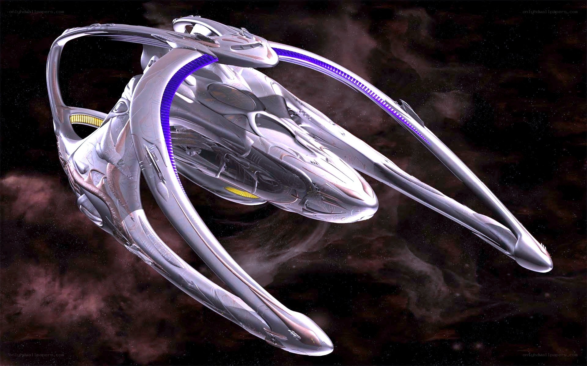futuristic spaceship in space