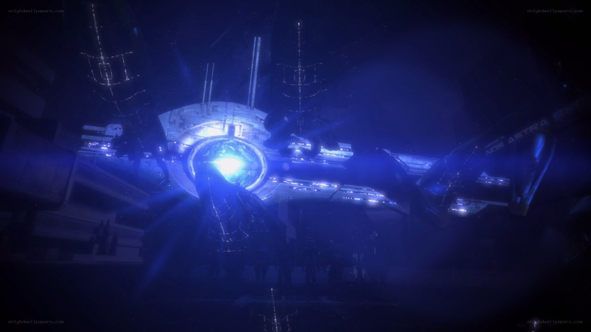 futuristic spaceship in space