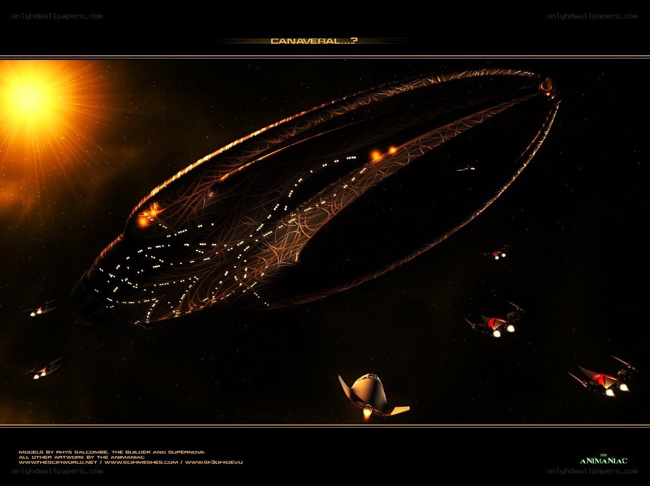 Futuristic spaceship in space