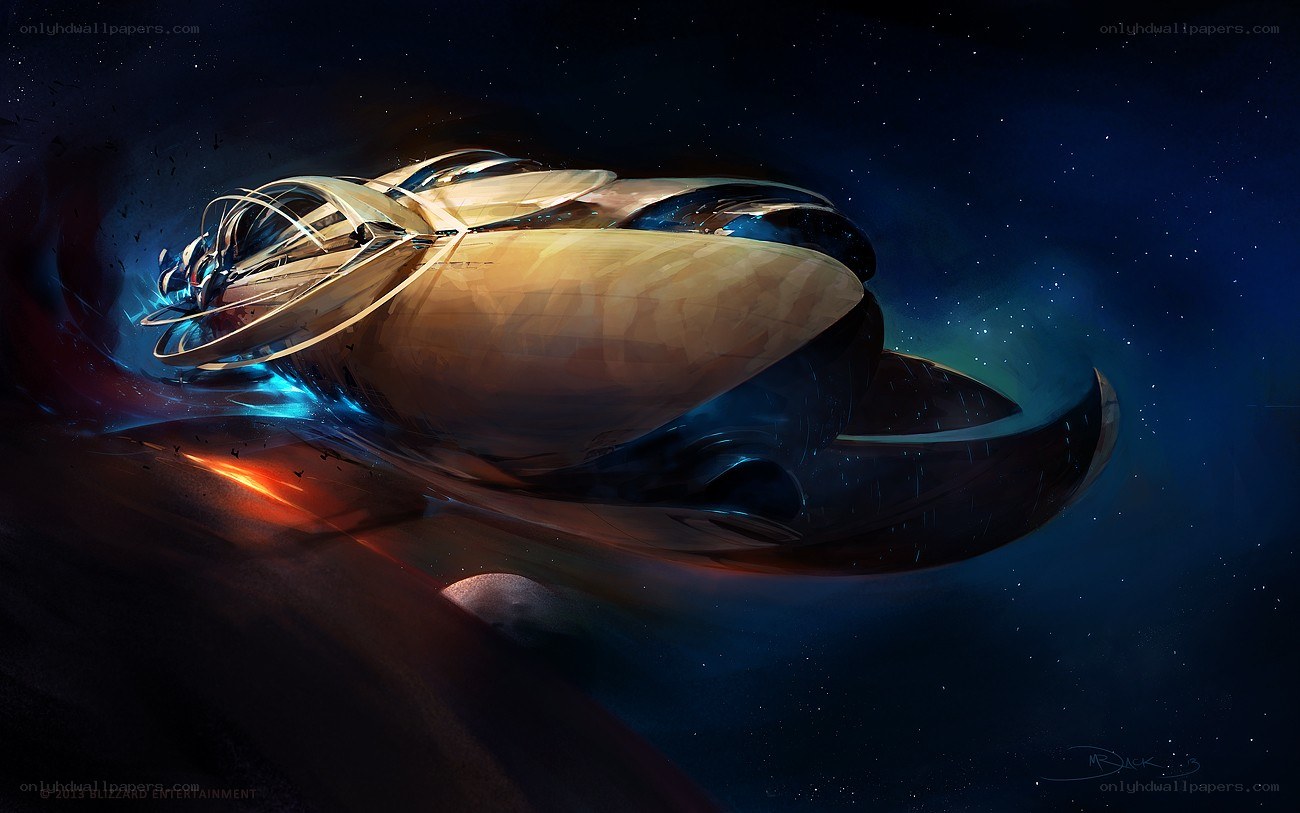 futuristic spaceship in space