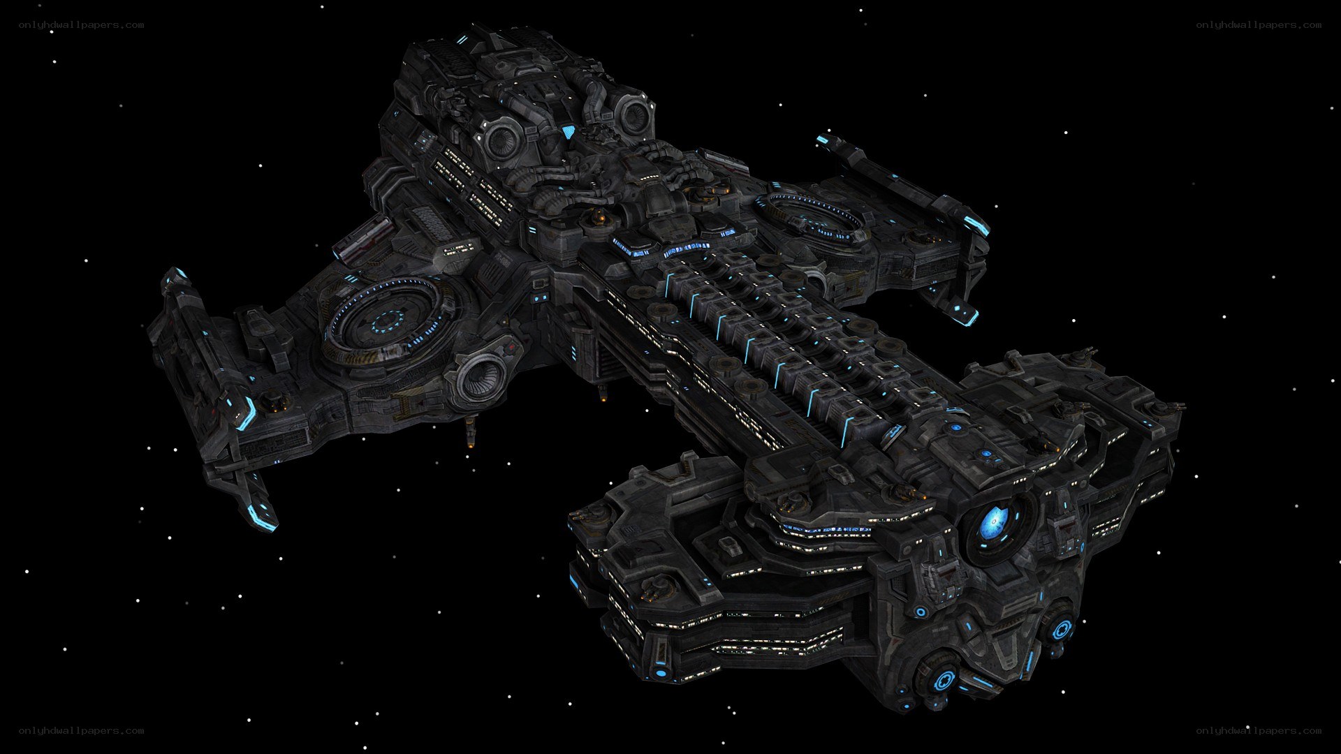 futuristic spaceship in space