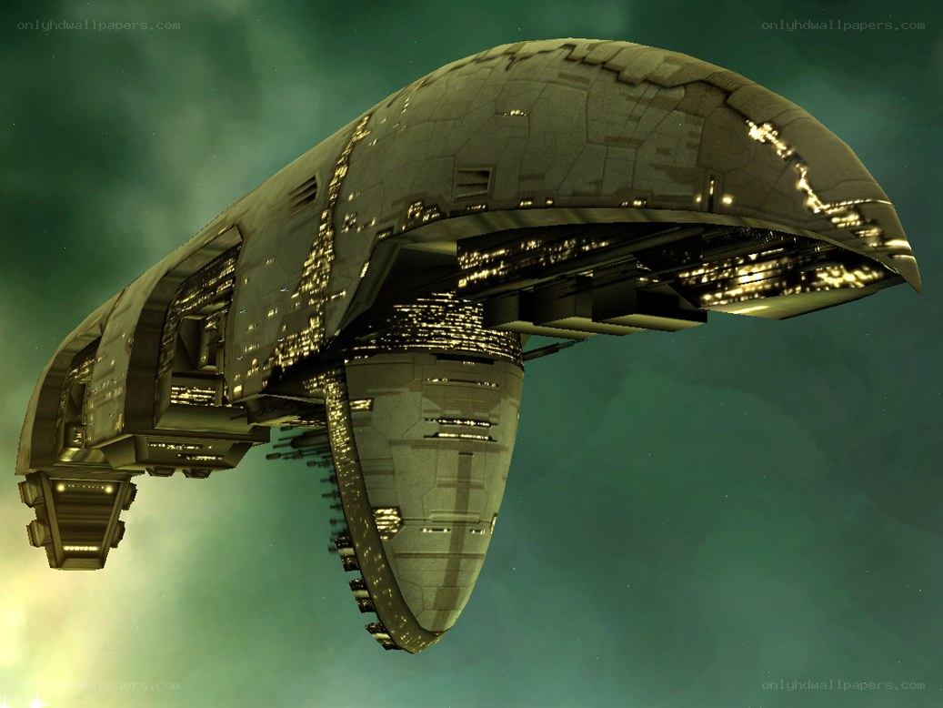 futuristic spaceship in space