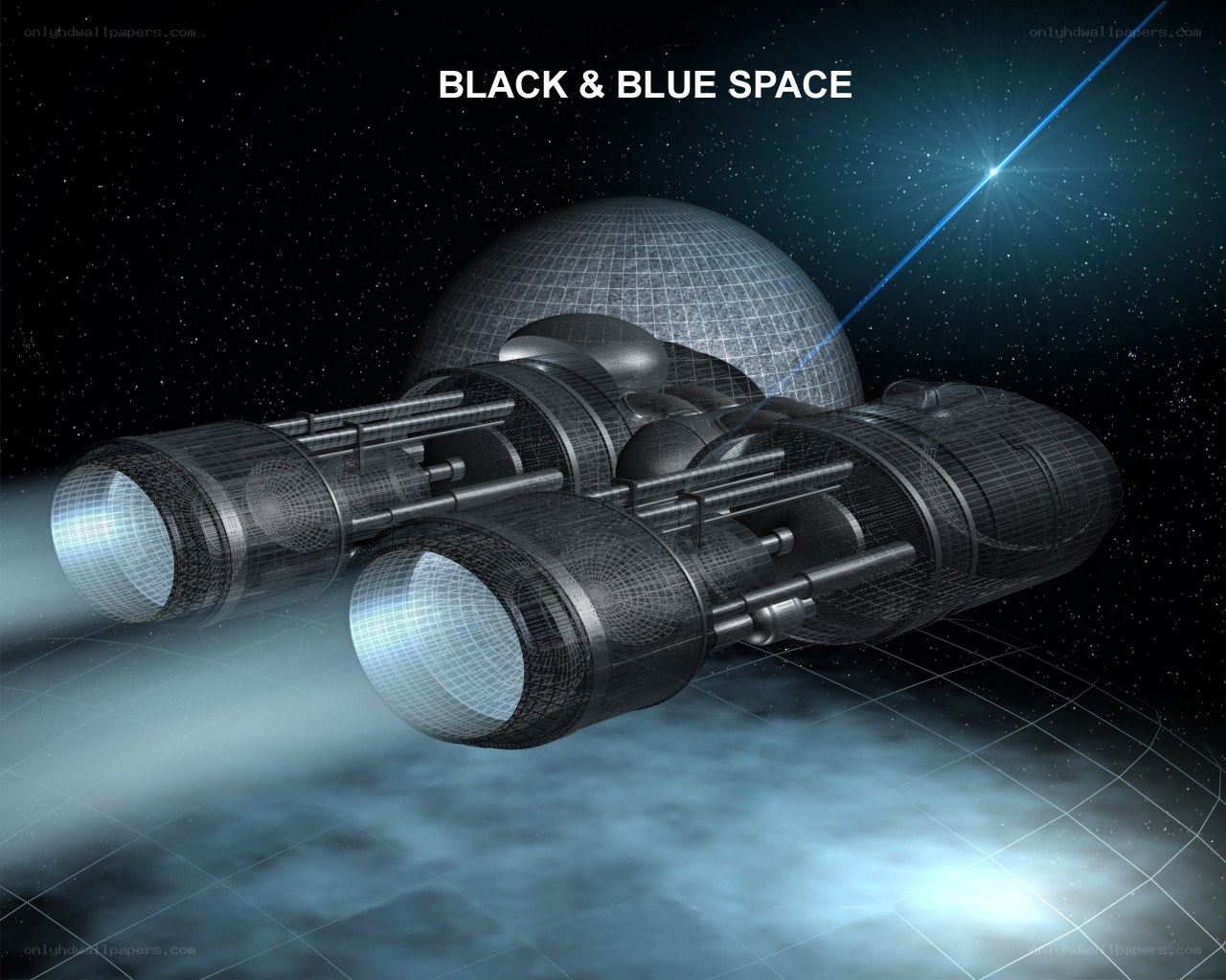 Futuristic spaceship in space