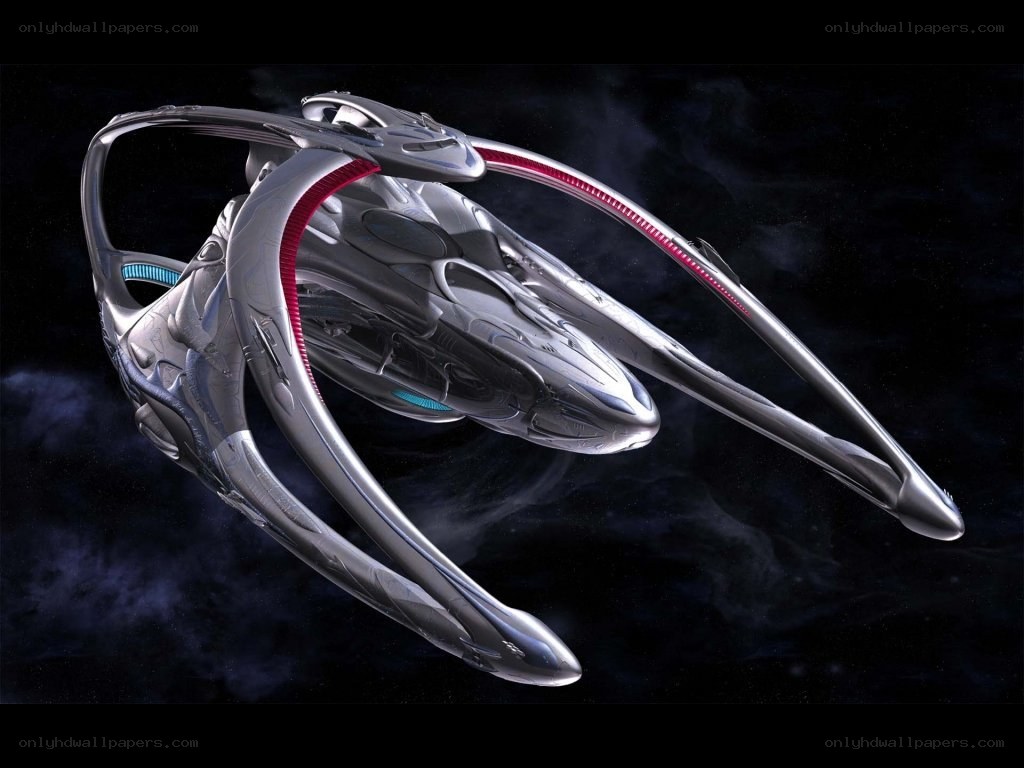 futuristic spaceship in space