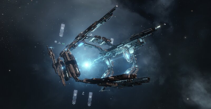 Futuristic Spaceship in Space — Black, Dramatic