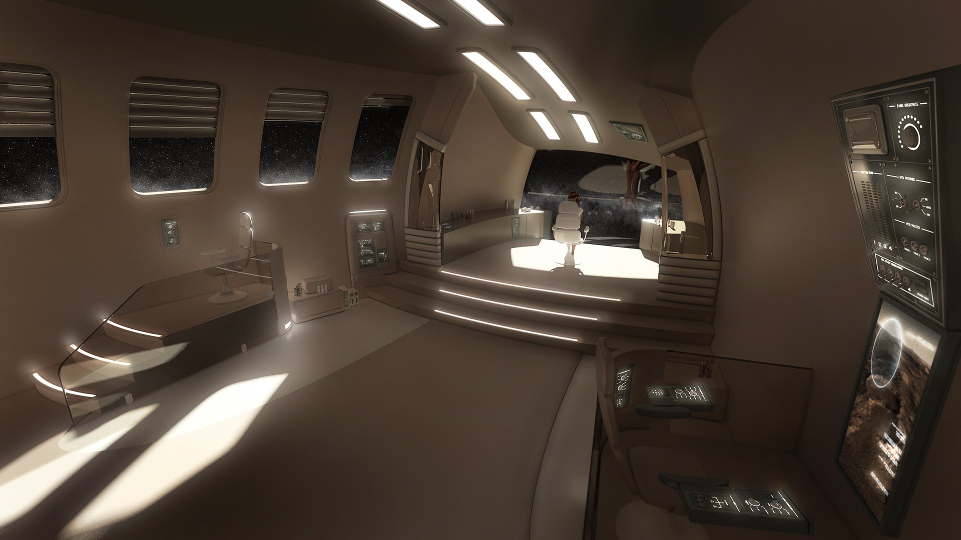 futuristic spaceship interior