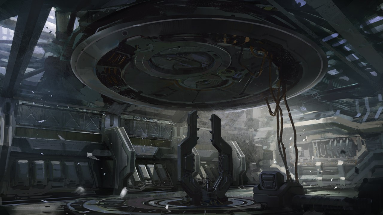 futuristic spaceship interior