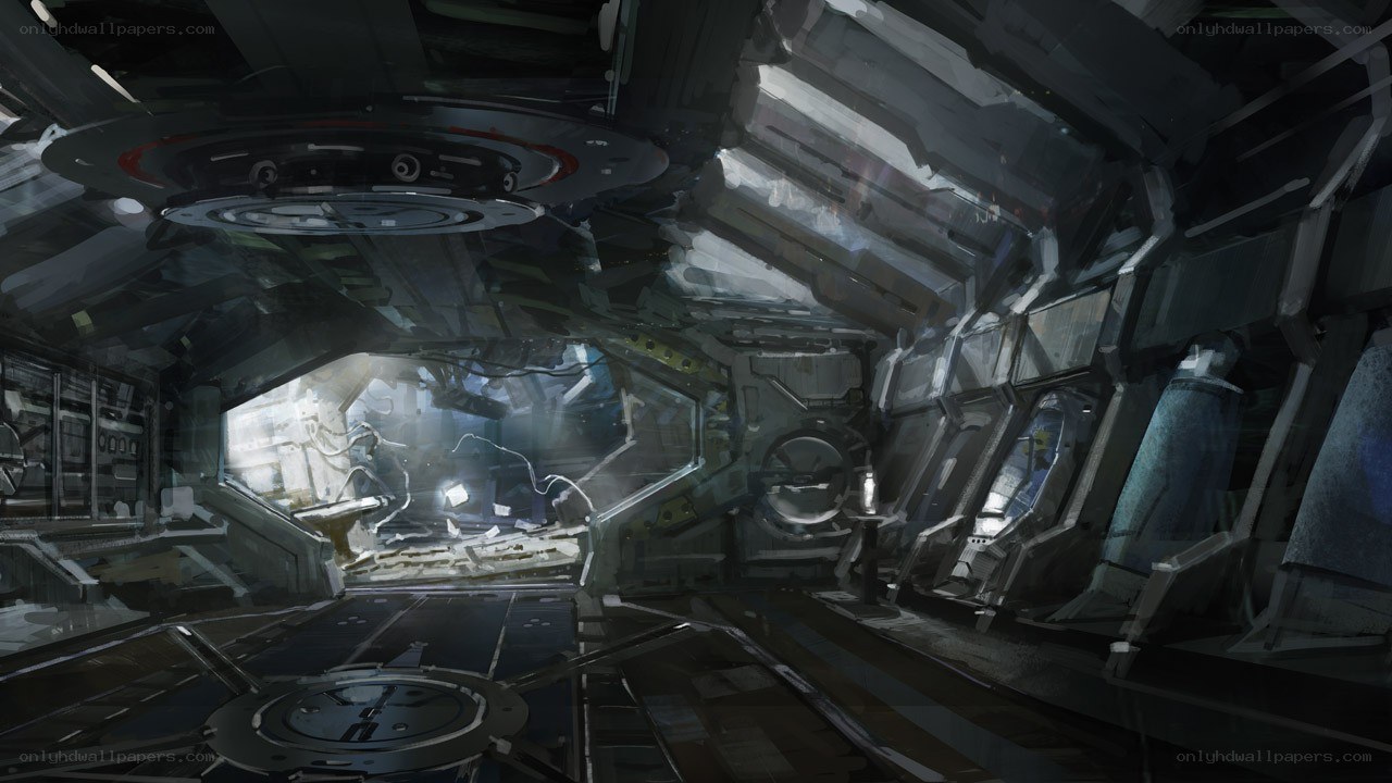 futuristic spaceship interior