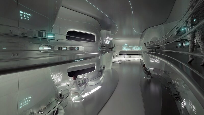 futuristic spaceship interior