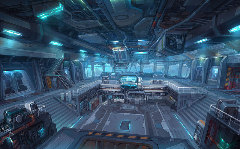 futuristic spaceship interior