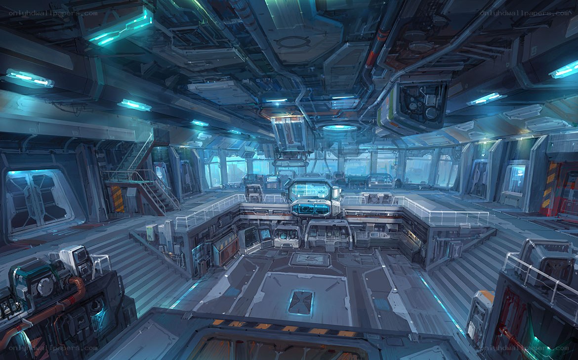 futuristic spaceship interior