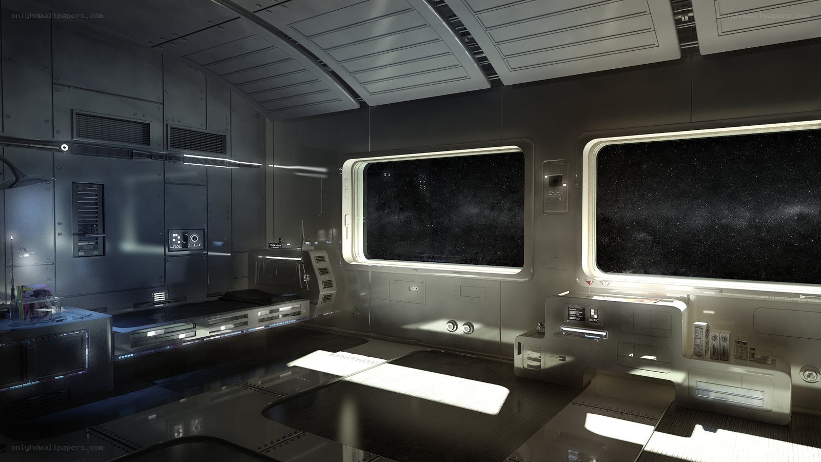 futuristic spaceship interior