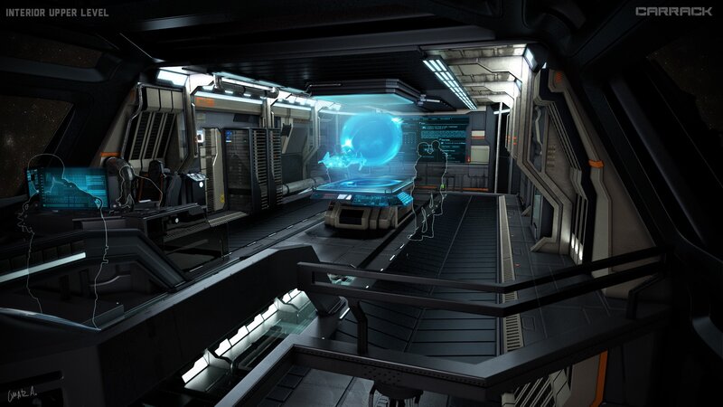 Futuristic Spaceship Interior — Black, Dark, Night