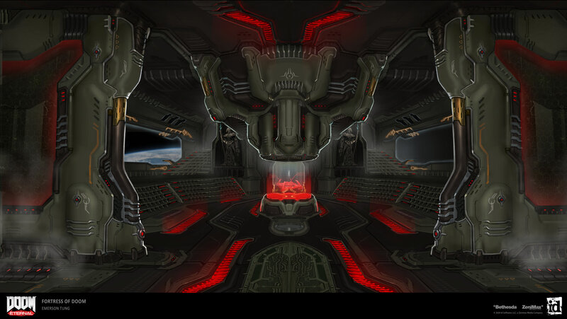 Futuristic Spaceship Interior — Black, Dramatic