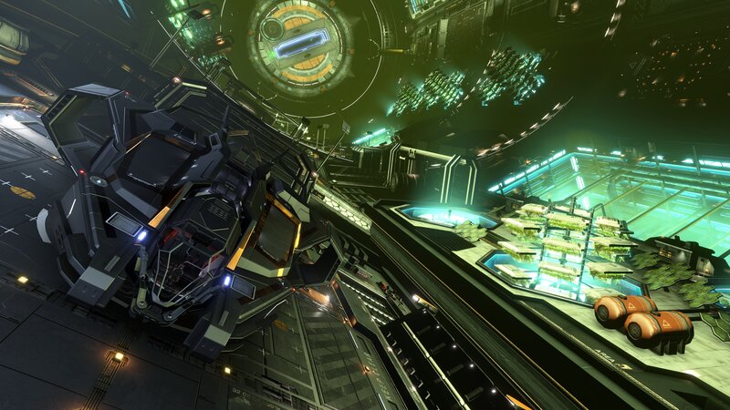 Futuristic Spaceship Interior — Black, Technological
