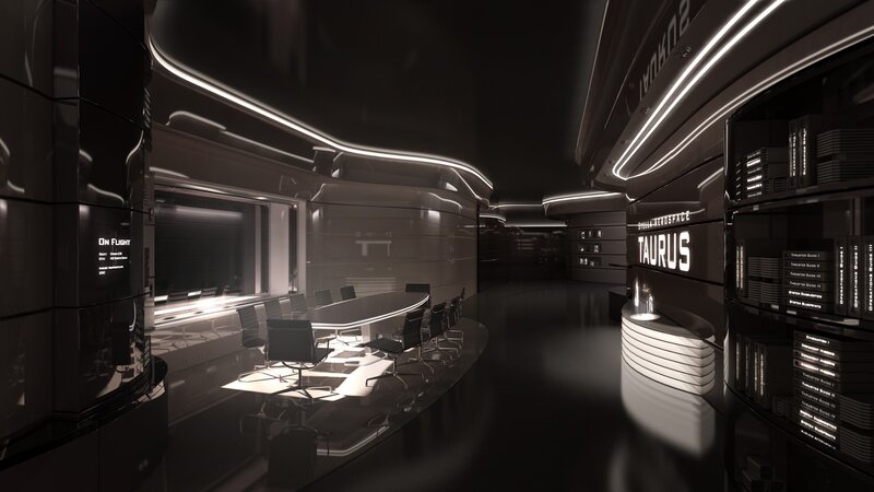 Futuristic Spaceship Interior — Black