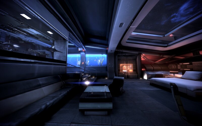 Futuristic Spaceship Interior — Blue, Dark, Futuristic