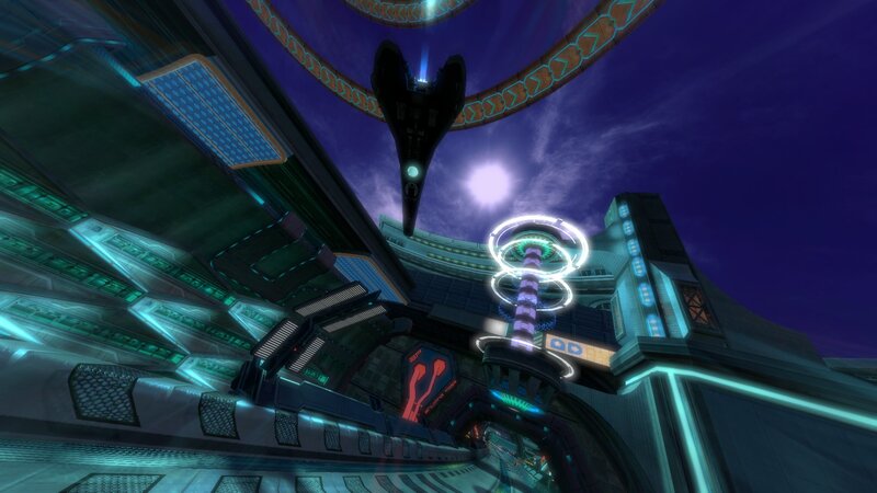 Futuristic Spaceship Interior — Blue