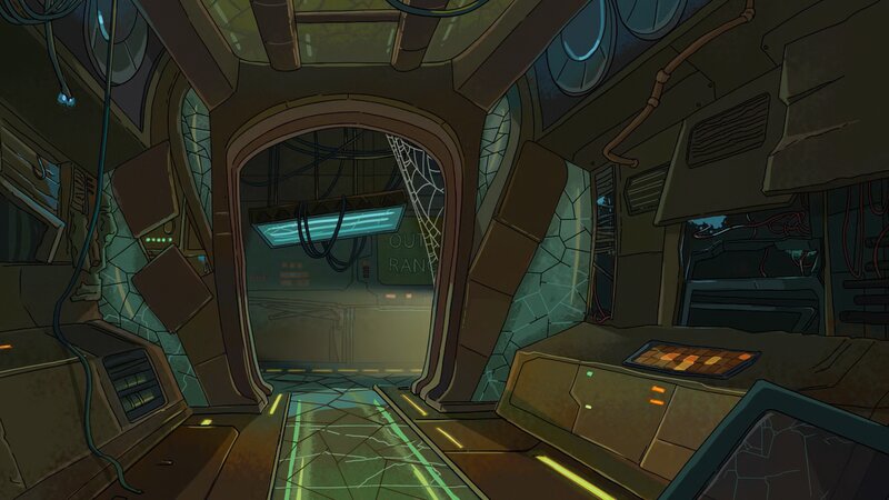 Futuristic Spaceship Interior — Brown