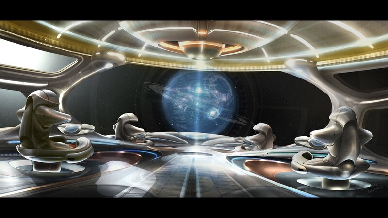 Futuristic Spaceship Interior — Silver
