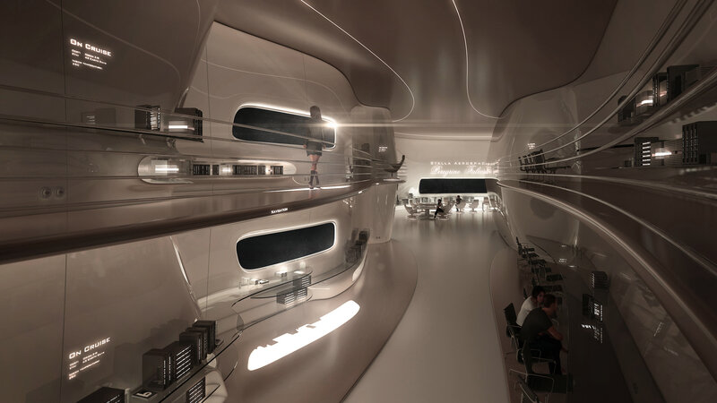 Futuristic Spaceship Interior — White
