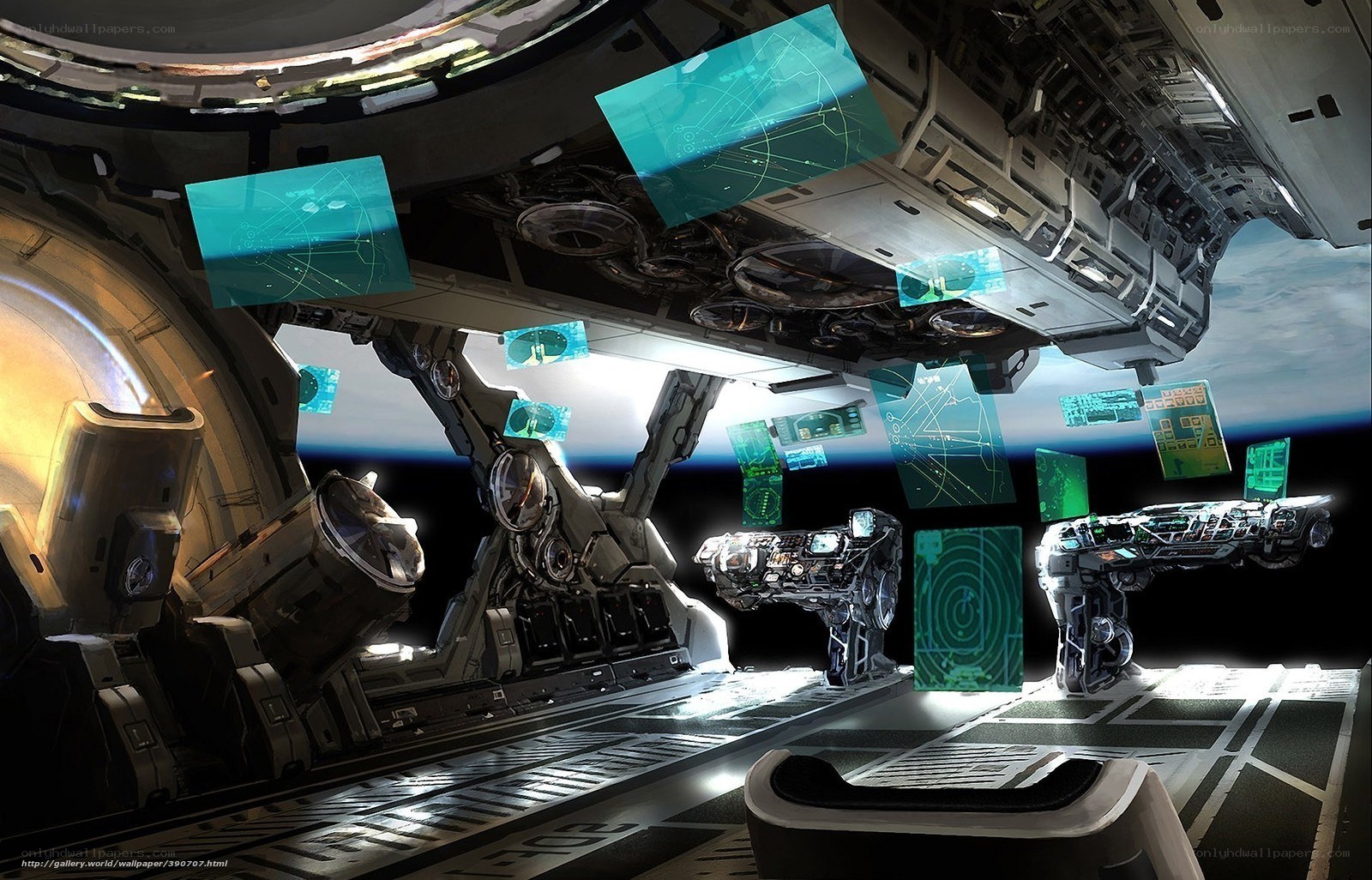 futuristic spaceship interior