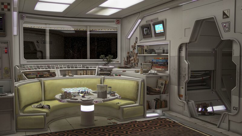 Futuristic Spaceship Lounge