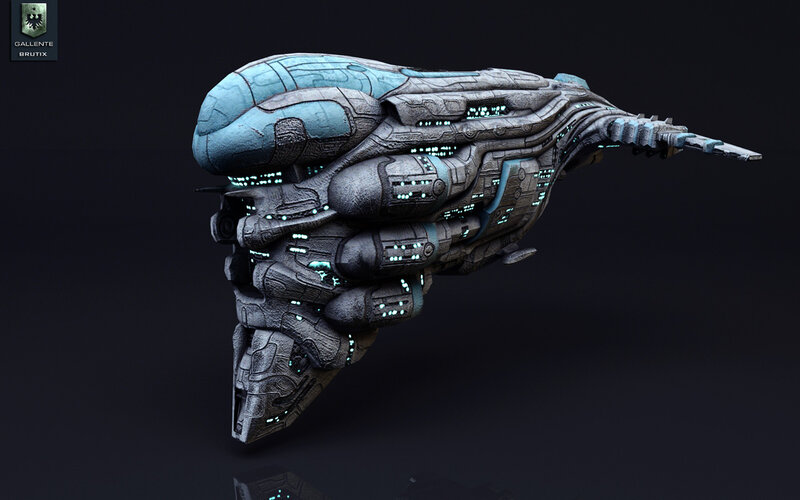 futuristic spaceship model