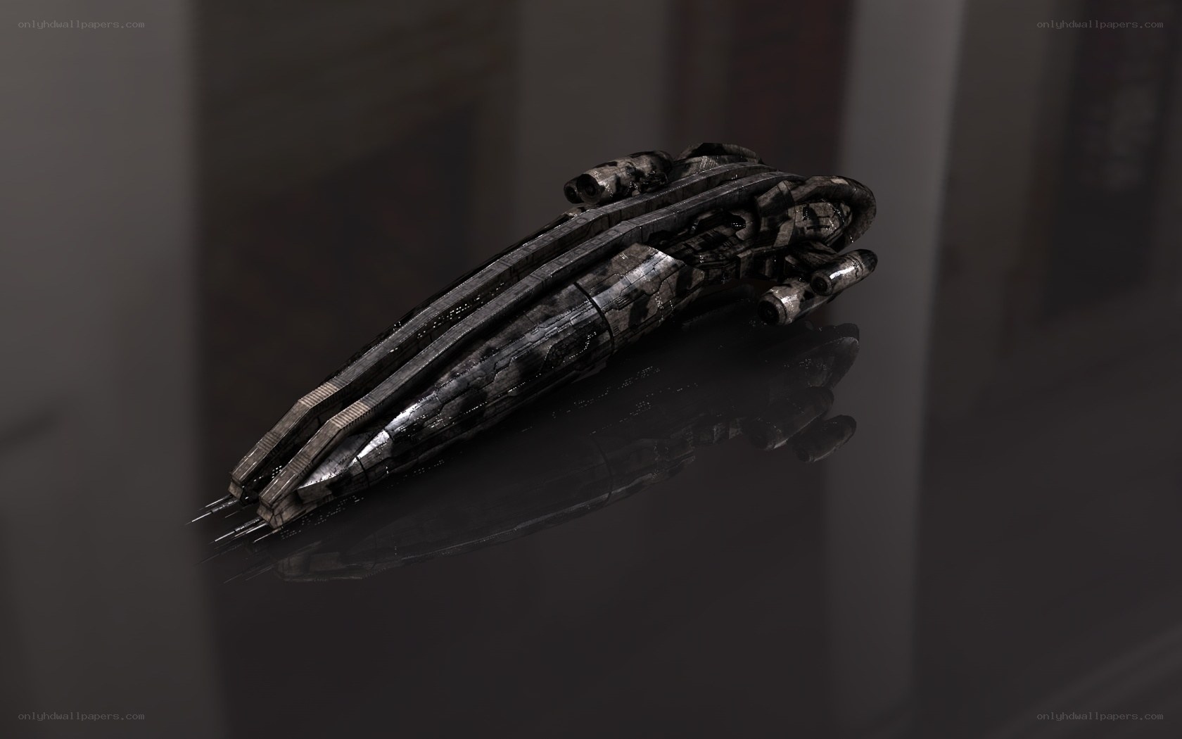 futuristic spaceship model