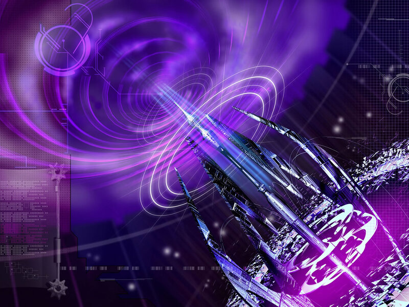 Futuristic Spaceship — Purple, Dramatic