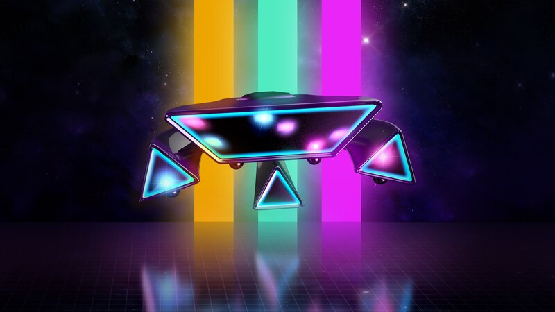 Futuristic Spaceship — Purple, Night