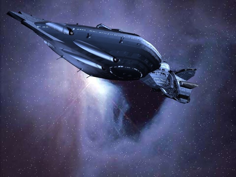 Futuristic Spaceship — Purple