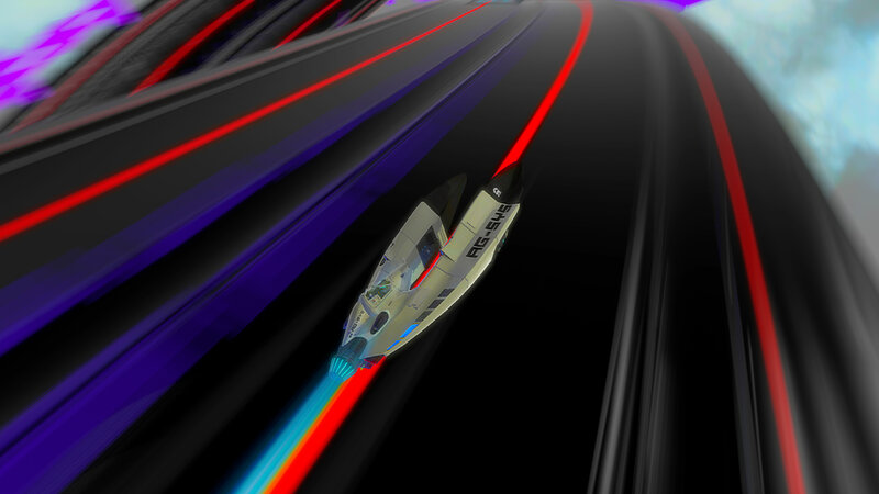 futuristic spaceship racing