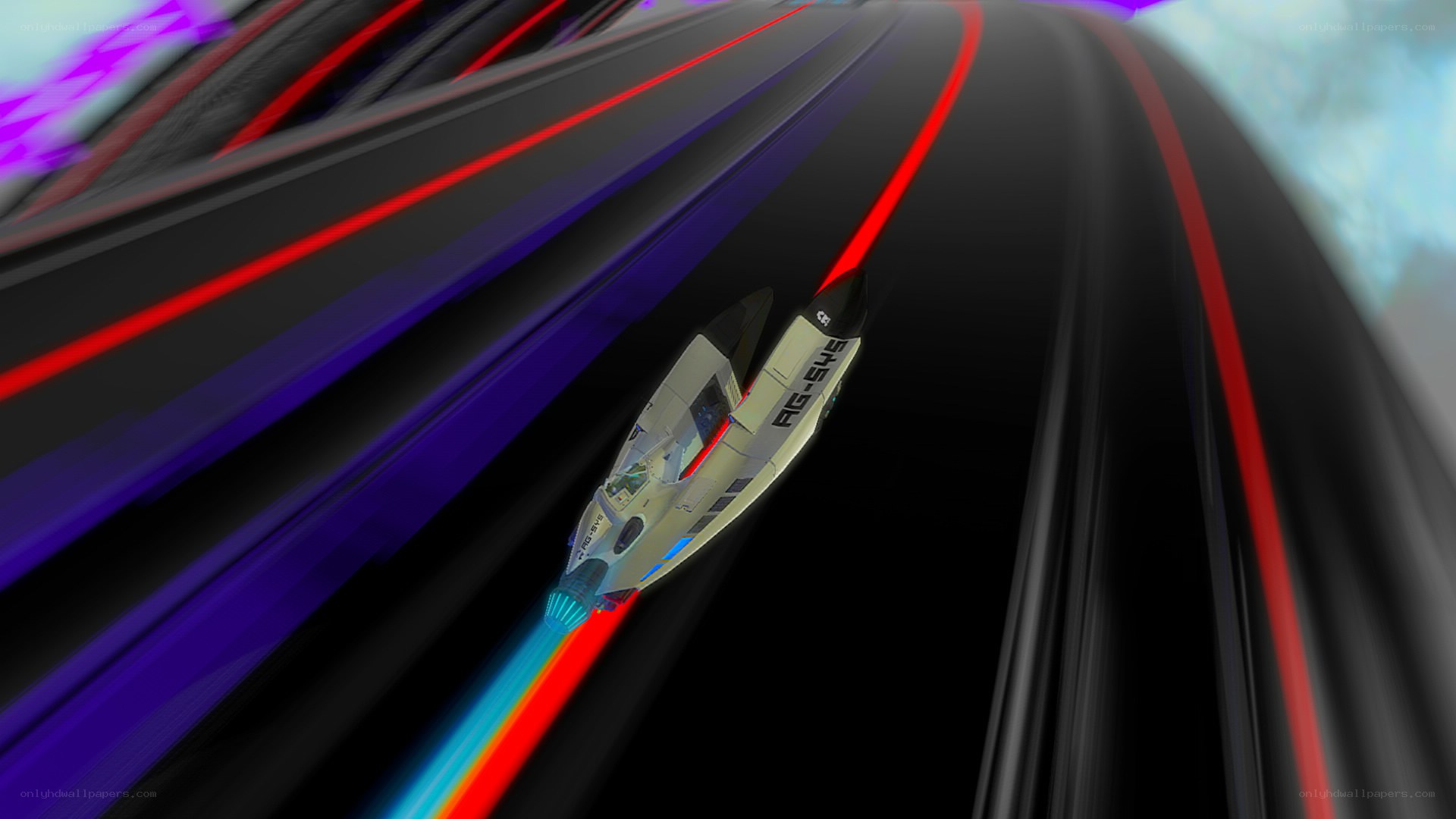 futuristic spaceship racing